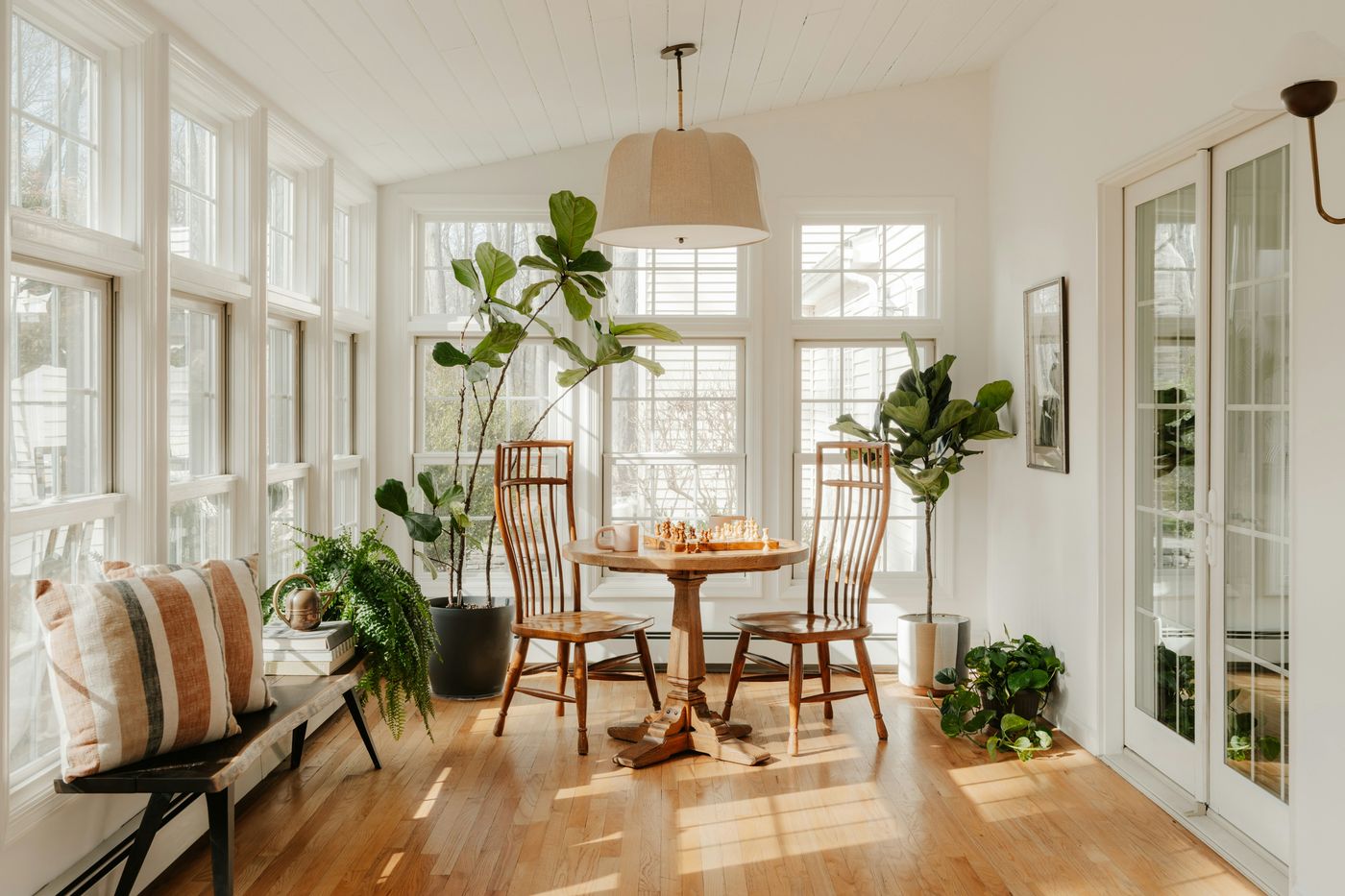 Garden-View Sunroom — wooden flooring by Rebel Walls & Floors