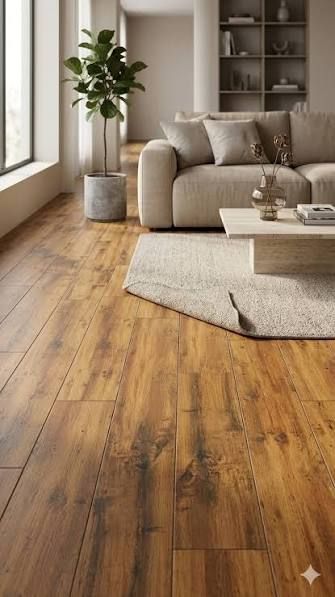 Sunlit Living Room — wooden flooring by Rebel Walls & Floors