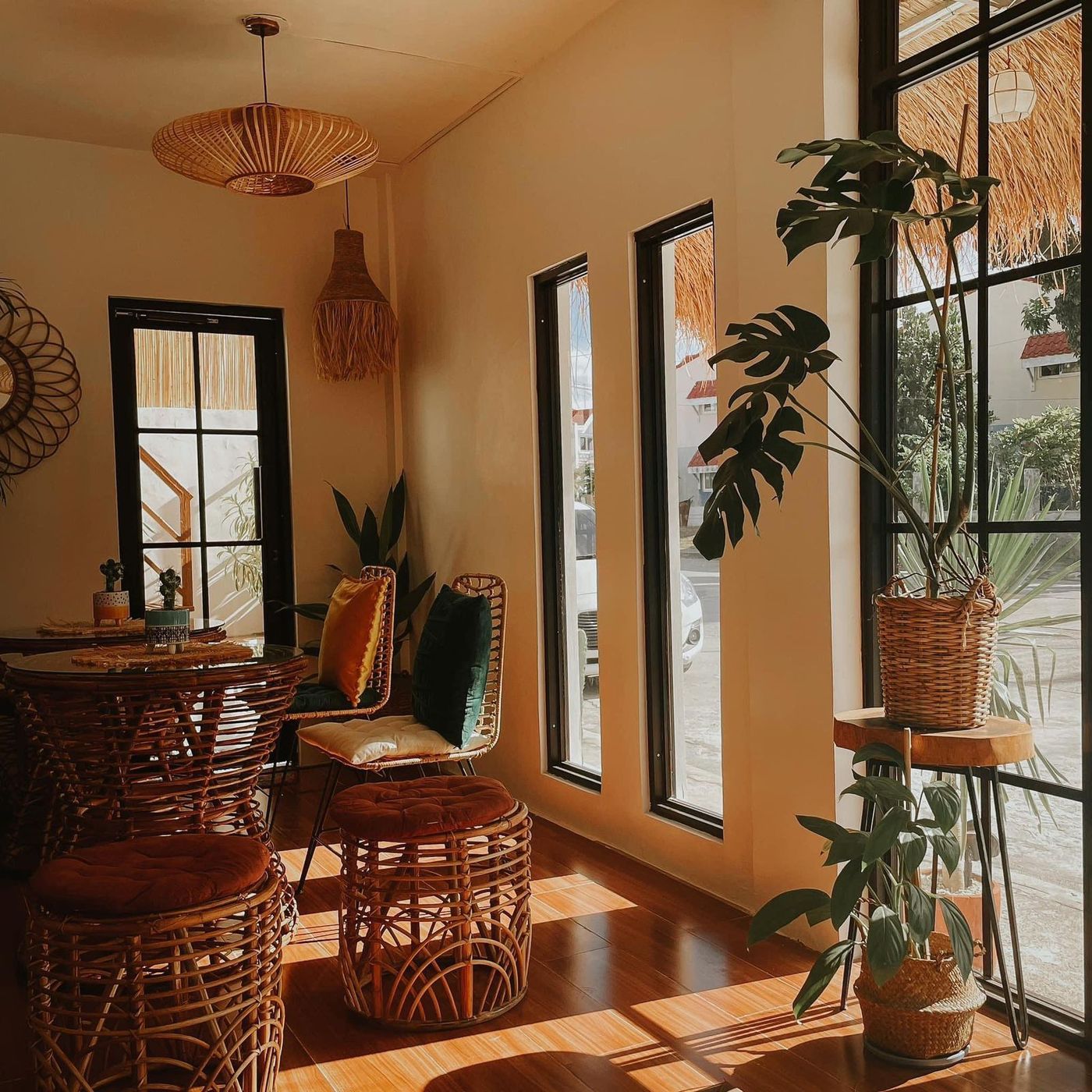 Rattan and Wood Lounge — wooden flooring by Rebel Walls & Floors
